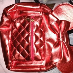 Brand New Red Shiny Minnie Mouse Bag With Ears